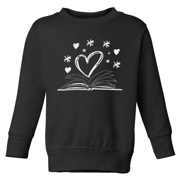 Bookworm Librarian Valentines Day Gift Book Reading Toddler Sweatshirt