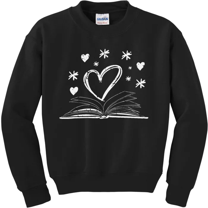 Bookworm Librarian Valentines Day Gift Book Reading Kids Sweatshirt