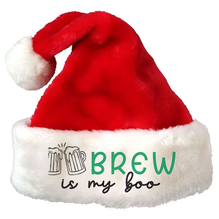 Beer Lover Valentine's Day Brew Is My Boo Gift Premium Christmas Santa Hat