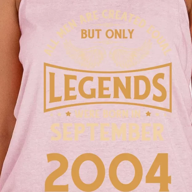 Birthday Legends Were Born In September 2004 Gift Women's Knotted Racerback Tank