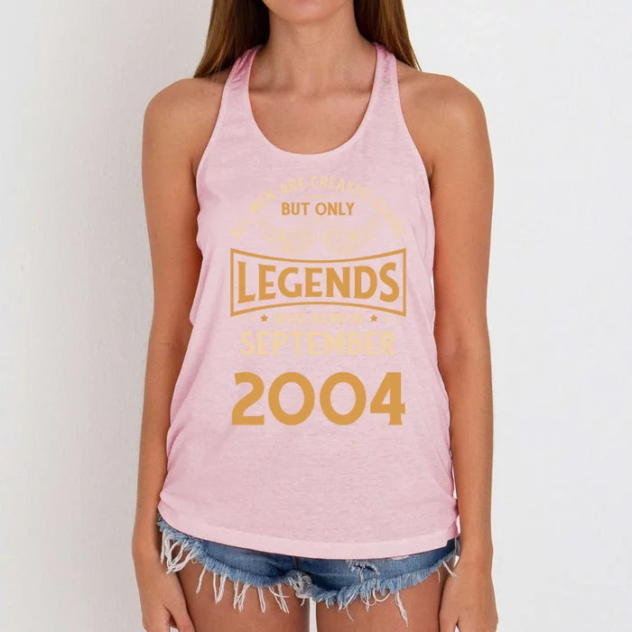 Birthday Legends Were Born In September 2004 Gift Women's Knotted Racerback Tank