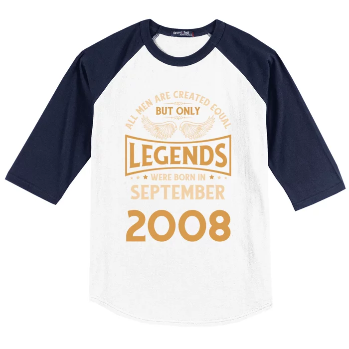 Birthday Legends Were Born In September 2008 Gift Baseball Sleeve Shirt