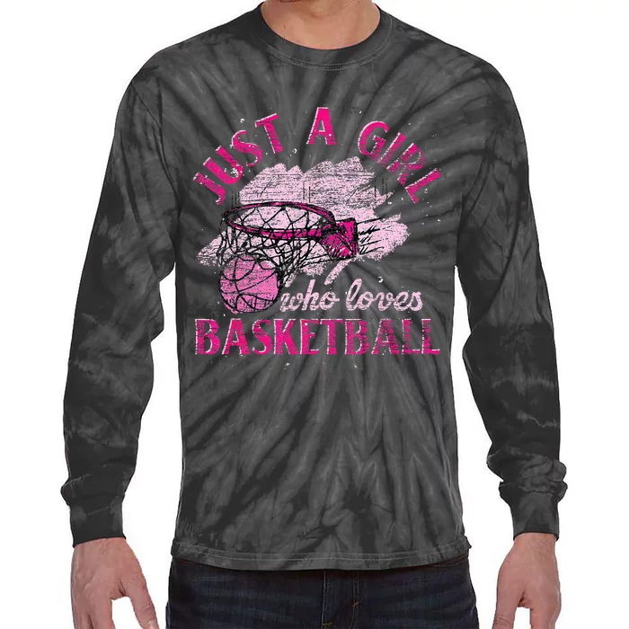 Basketball Lover Women Girls Basketball Player Basketball Tie-Dye Long Sleeve Shirt