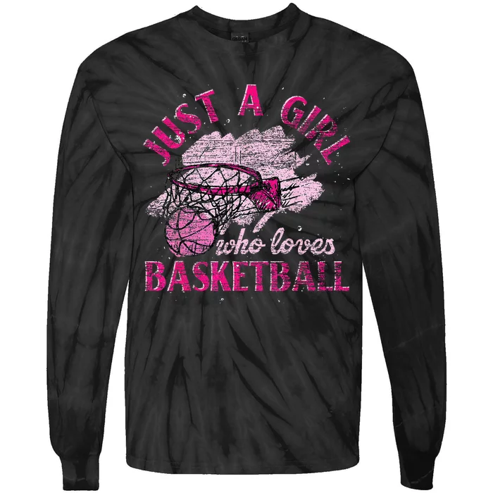 Basketball Lover Women Girls Basketball Player Basketball Tie-Dye Long Sleeve Shirt