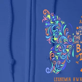 Butterfly Leukemia Warrior I Whispered Back I Am The Storm Meaningful Gift Full Zip Hoodie