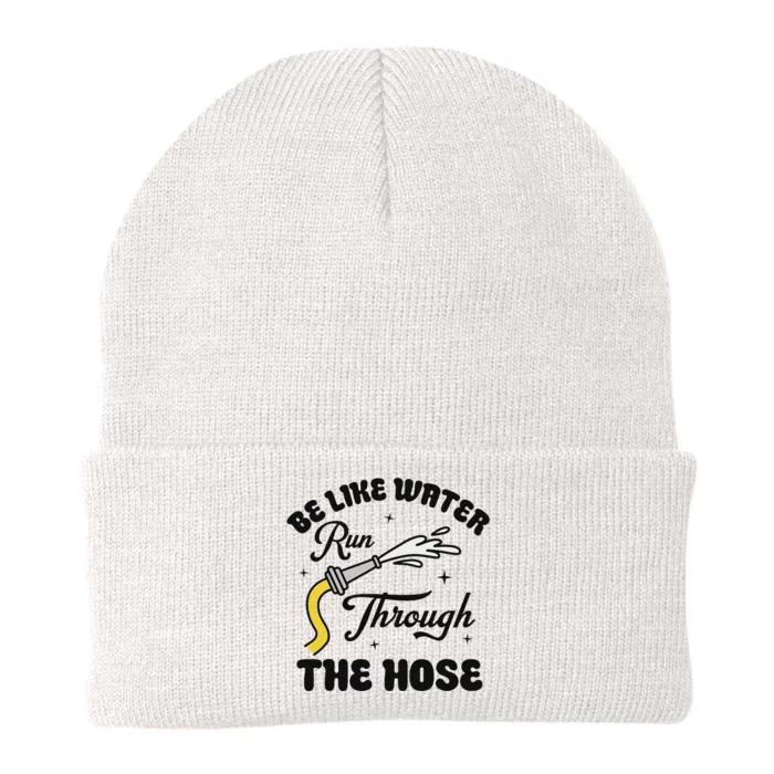 Be Like Water Run Through The Hose Knit Cap Winter Beanie