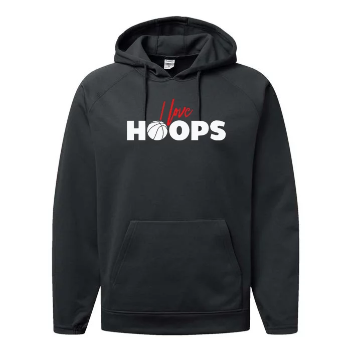 Basketball Lover Women Girls Basketball Player Basketball Performance Fleece Hoodie