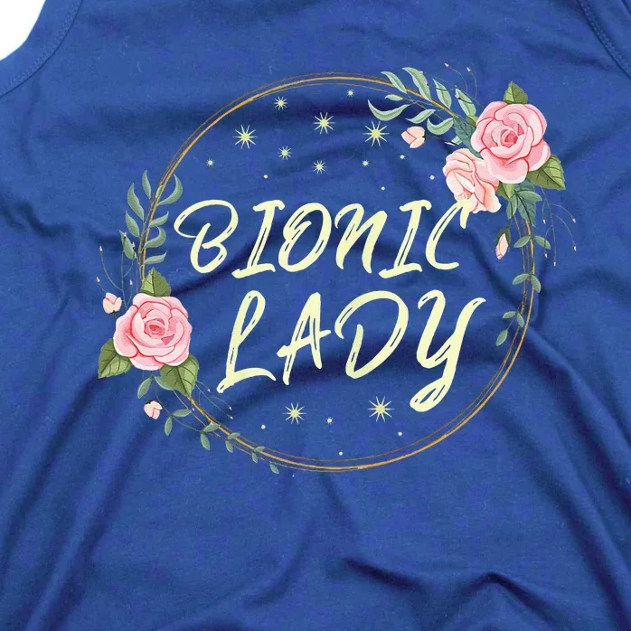 Bionic Lady Wo Broken Bone Knee Recovering Surgery Gifts Tank Top