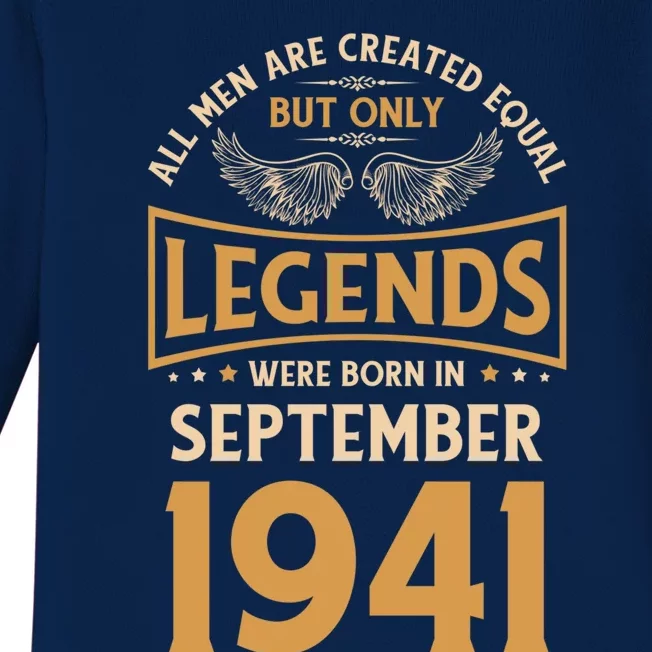 Birthday Legends Were Born In September 1941 Gift Baby Long Sleeve Bodysuit