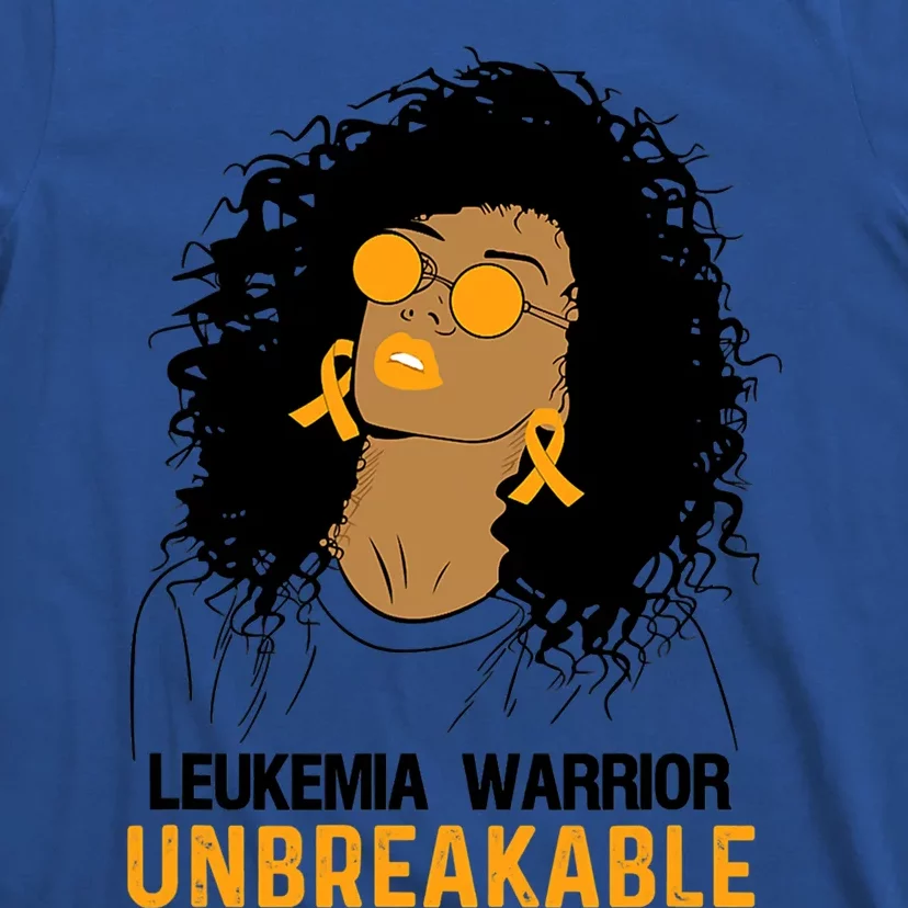 Black Leukemia Warrior Unbreakable Gift T-Shirt