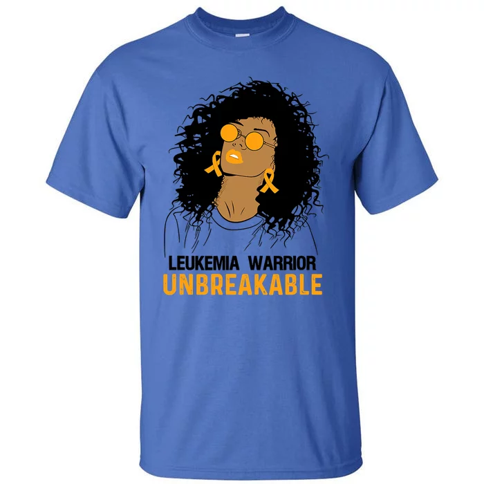 Black Leukemia Warrior Unbreakable Gift Tall T-Shirt