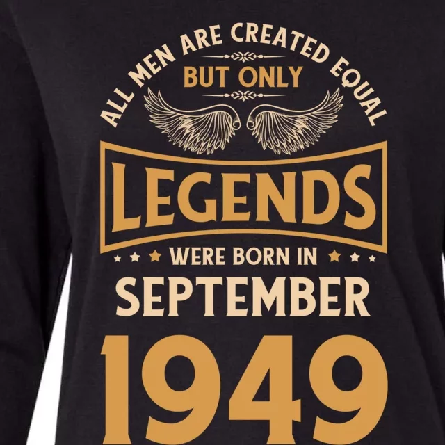 Birthday Legends Were Born In September 1949 Cute Gift Womens Cotton Relaxed Long Sleeve T-Shirt