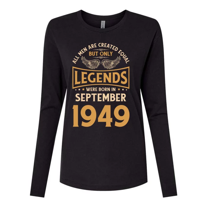 Birthday Legends Were Born In September 1949 Cute Gift Womens Cotton Relaxed Long Sleeve T-Shirt