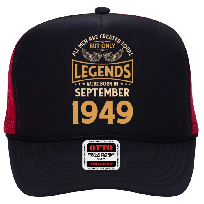 Birthday Legends Were Born In September 1949 Cute Gift High Crown Mesh Trucker Hat