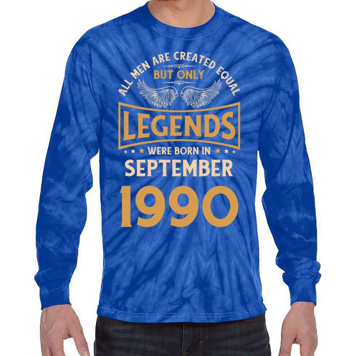 Birthday Legends Were Born In September 1990 Cool Gift Tie-Dye Long Sleeve Shirt