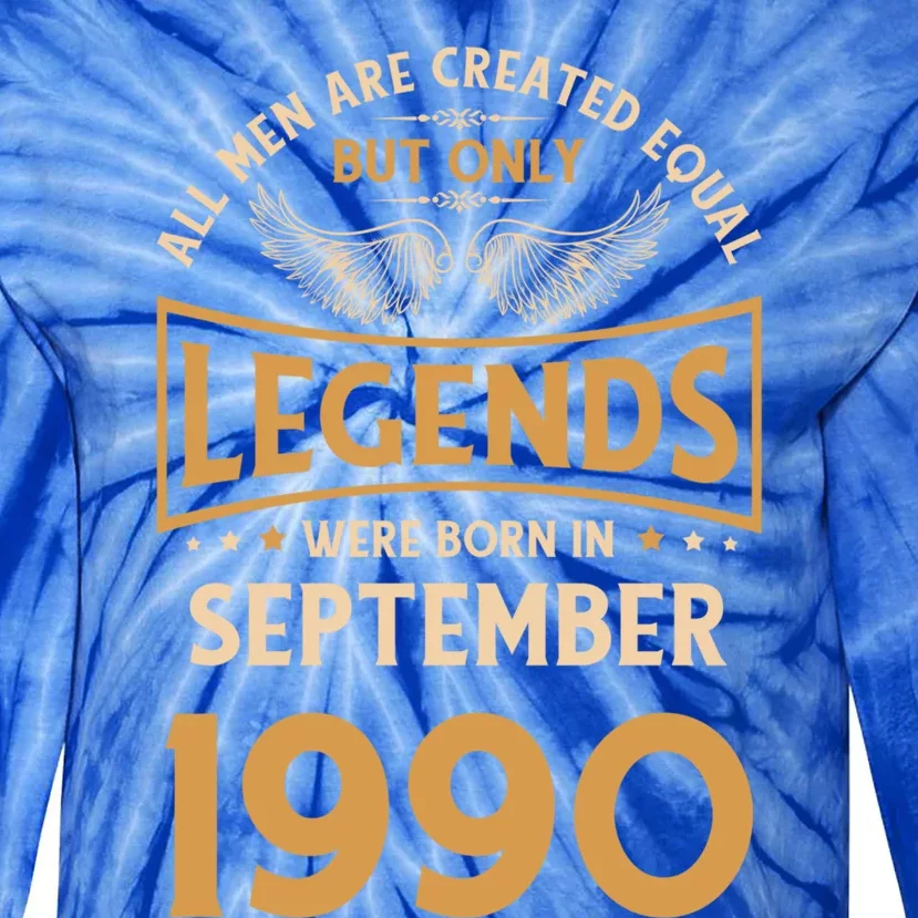 Birthday Legends Were Born In September 1990 Cool Gift Tie-Dye Long Sleeve Shirt