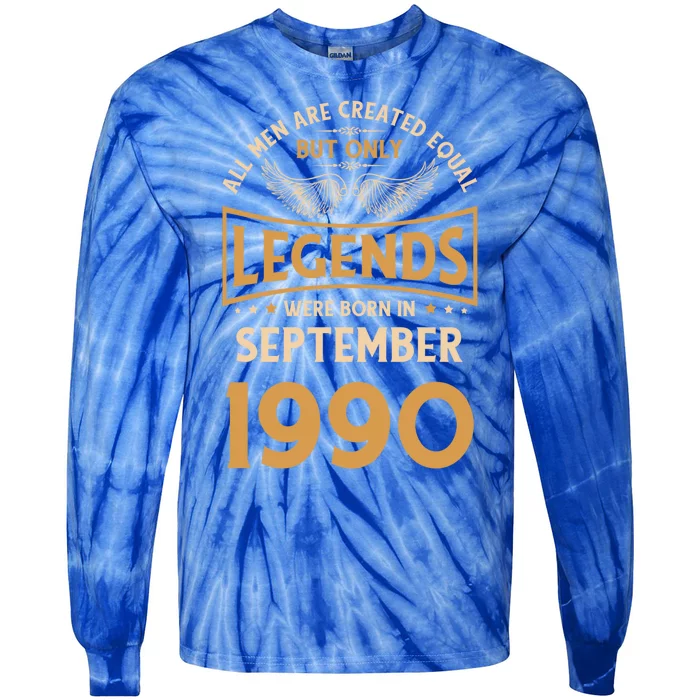 Birthday Legends Were Born In September 1990 Cool Gift Tie-Dye Long Sleeve Shirt