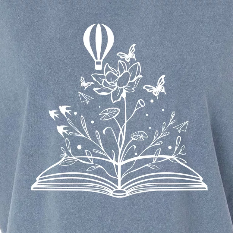 Book Lovers Wildflowers Book Reading Cute Book Lover Teacher Meaningful Gift Garment-Dyed Women's Muscle Tee