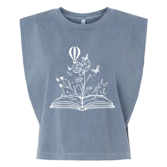 Book Lovers Wildflowers Book Reading Cute Book Lover Teacher Meaningful Gift Garment-Dyed Women's Muscle Tee