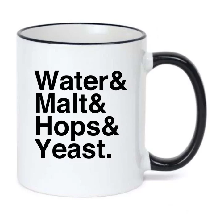 Beer Lovers Water Malt Hops Yeast Beer Gift Black Color Changing Mug