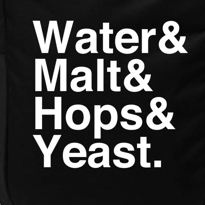 Beer Lovers Water Malt Hops Yeast Beer Gift Impact Tech Backpack