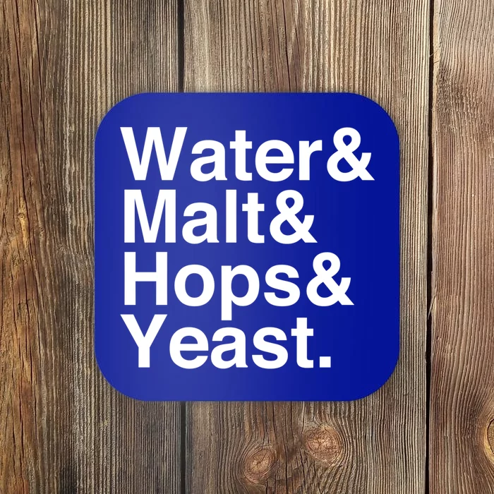 Beer Lovers Water Malt Hops Yeast Beer Gift Coaster