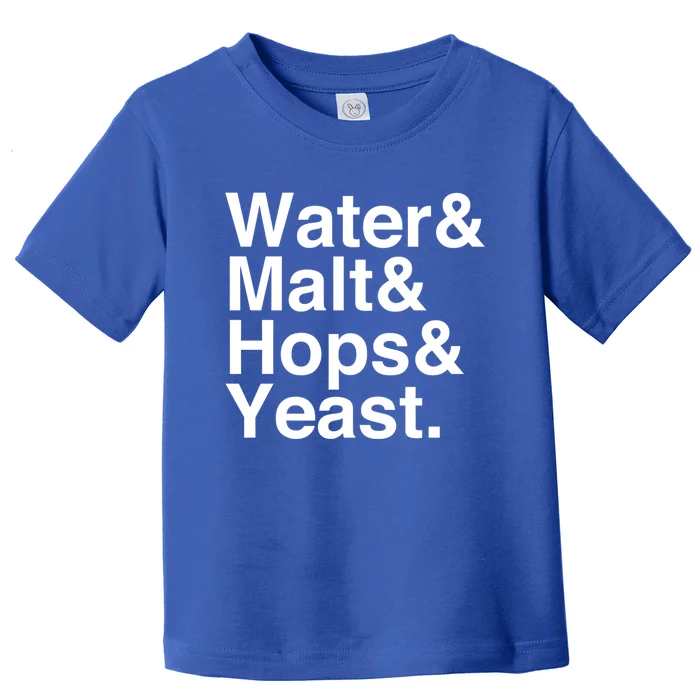 Beer Lovers Water Malt Hops Yeast Beer Gift Toddler T-Shirt