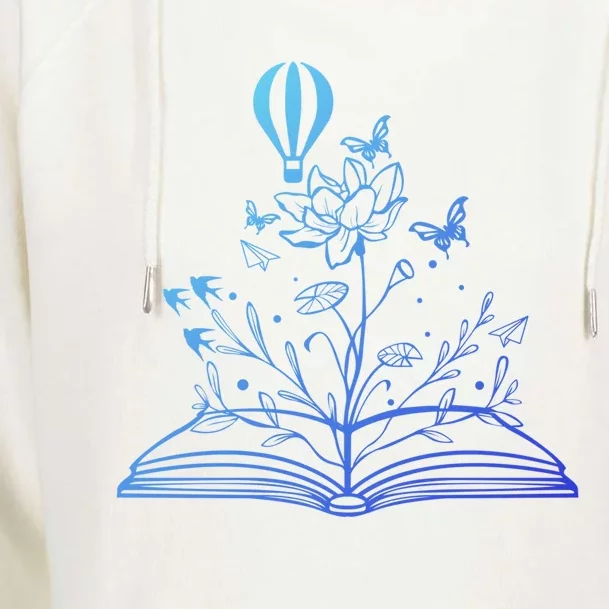 Book Lovers Wildflowers Book Reading Cute Book Lover Teacher Meaningful Gift Womens Funnel Neck Pullover Hood