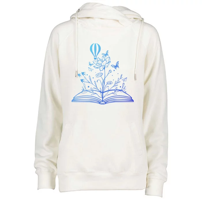 Book Lovers Wildflowers Book Reading Cute Book Lover Teacher Meaningful Gift Womens Funnel Neck Pullover Hood