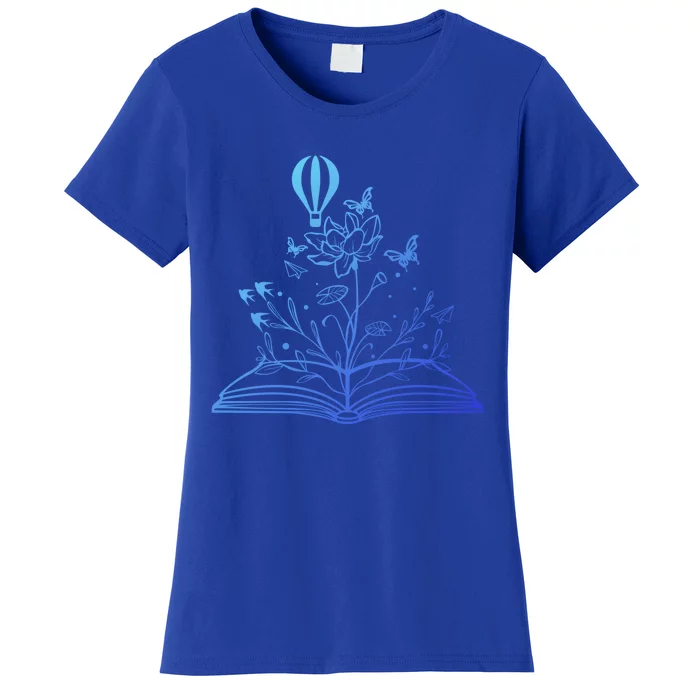 Book Lovers Wildflowers Book Reading Cute Book Lover Teacher Meaningful Gift Women's T-Shirt