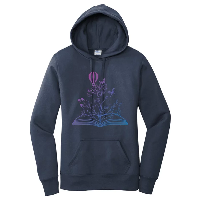 Book Lovers Wildflowers Book Reading Cute Book Lover Teacher Meaningful Gift Women's Pullover Hoodie