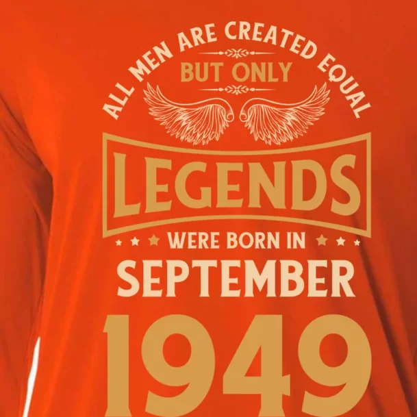 Birthday Legends Were Born In September 1949 Gift Cooling Performance Long Sleeve Crew