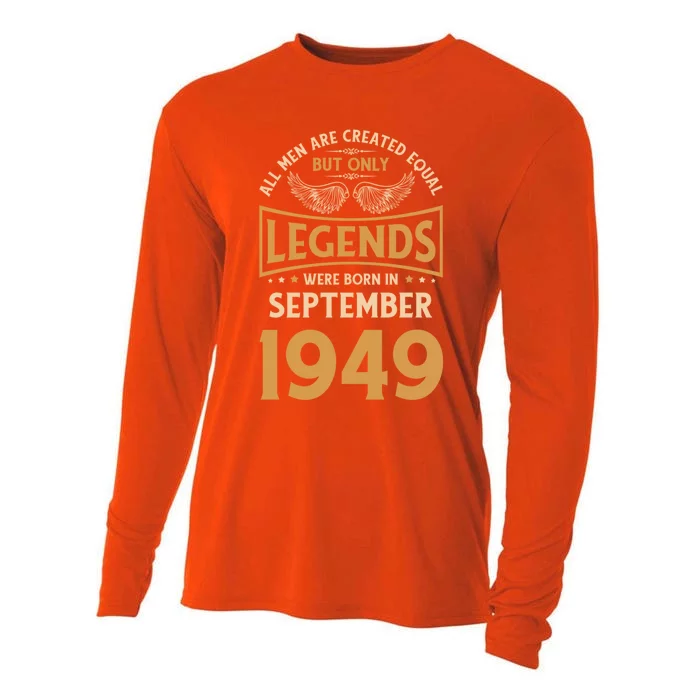 Birthday Legends Were Born In September 1949 Gift Cooling Performance Long Sleeve Crew