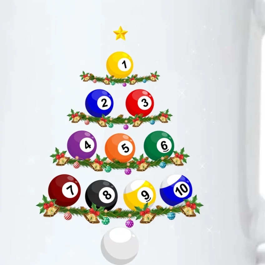 Billiards Lover Xmas Tree Lights Santa Billiards Christmas Cool Gift Black Color Changing Mug