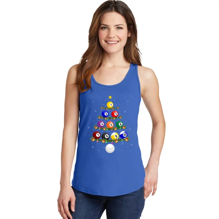 Billiards Lover Xmas Tree Lights Santa Billiards Christmas Cool Gift Ladies Essential Tank