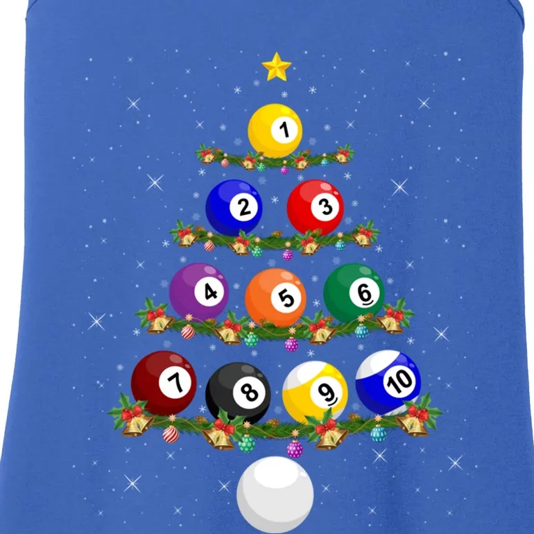 Billiards Lover Xmas Tree Lights Santa Billiards Christmas Cool Gift Ladies Essential Tank