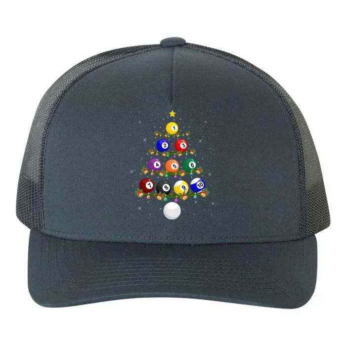 Billiards Lover Xmas Tree Lights Santa Billiards Christmas Cool Gift Yupoong Adult 5-Panel Trucker Hat