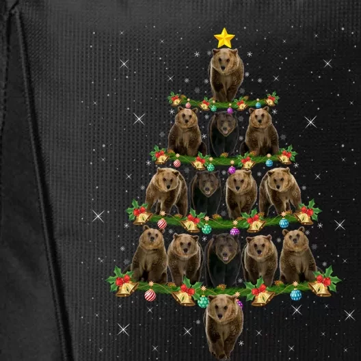 Bear Lover Xmas Tree Lights Santa Bear Christmas Funny Gift City Backpack