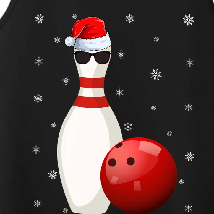 Bowling Lover Xmas Holiday Santa Bowling Christmas Gift Performance Tank