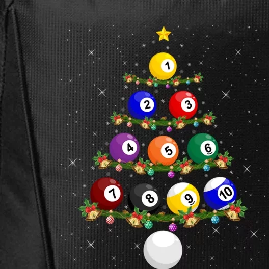 Billiards Lover Xmas Tree Lights Santa Billiards Christmas Gift City Backpack