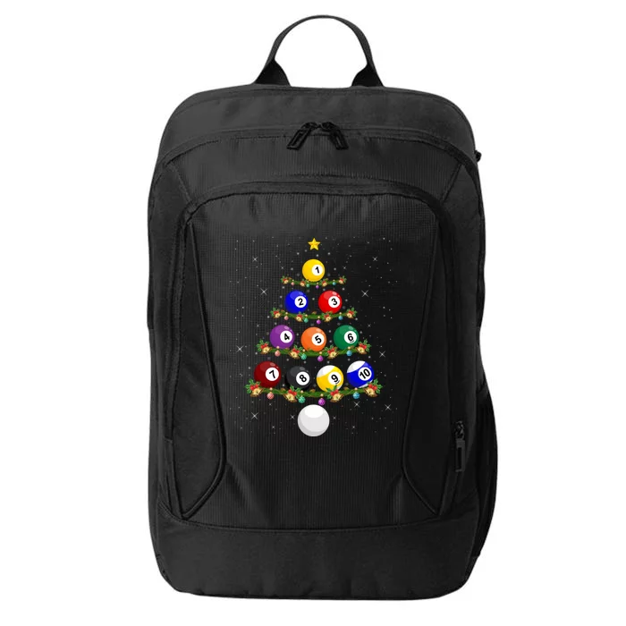 Billiards Lover Xmas Tree Lights Santa Billiards Christmas Gift City Backpack