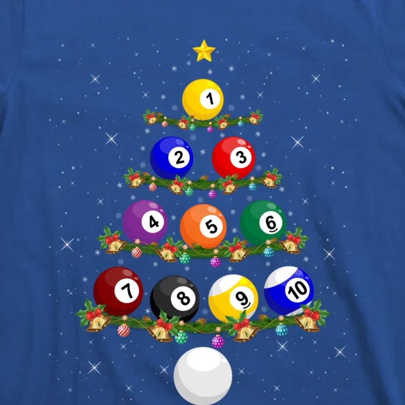 Billiards Lover Xmas Tree Lights Santa Billiards Christmas Gift T-Shirt