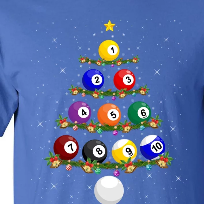 Billiards Lover Xmas Tree Lights Santa Billiards Christmas Gift Tall T-Shirt