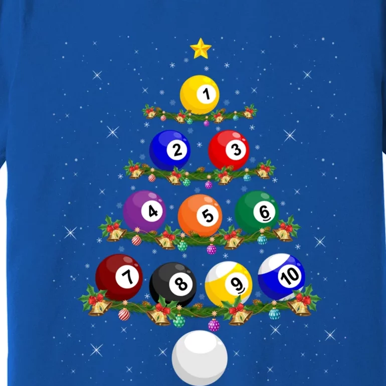 Billiards Lover Xmas Tree Lights Santa Billiards Christmas Gift Premium T-Shirt