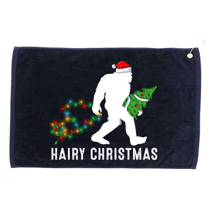 Bigfoot Lover Xmas Lighting Santa Bigfoot Hairy Christmas Gift Grommeted Golf Towel