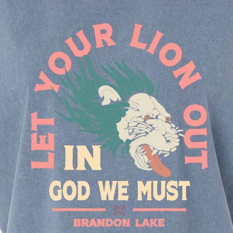 Brandon Let Your Lion Out We Must Merch Lake Garment-Dyed Women's Muscle Tee