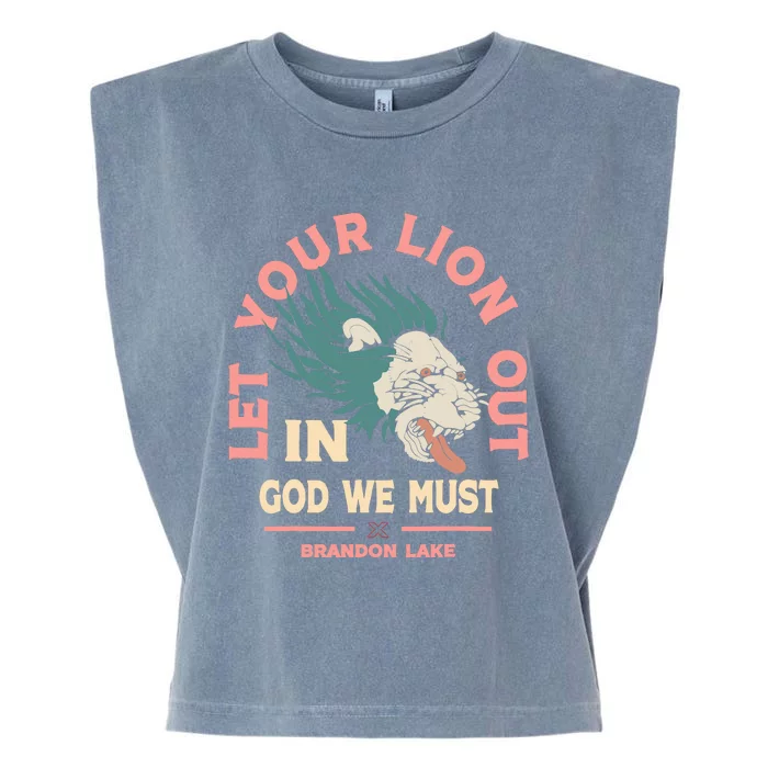 Brandon Let Your Lion Out We Must Merch Lake Garment-Dyed Women's Muscle Tee