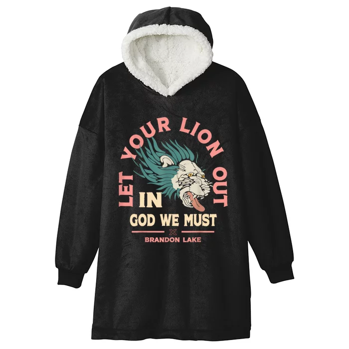 Brandon Let Your Lion Out We Must Merch Lake Hooded Wearable Blanket