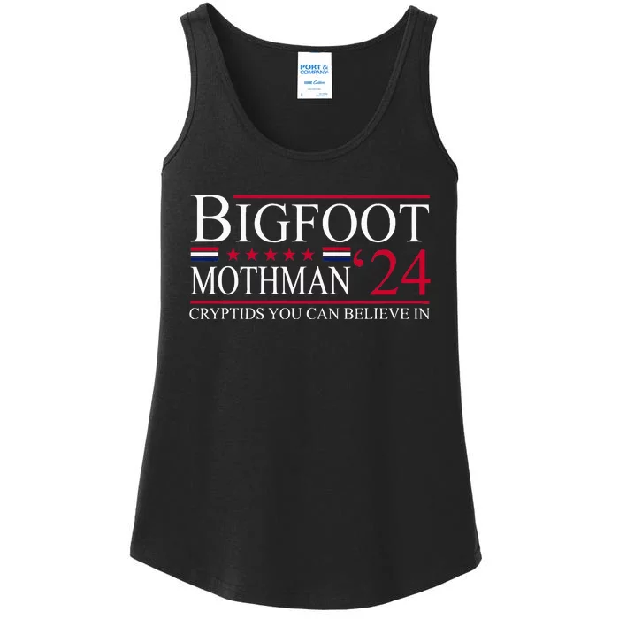 Bigfoot Mothman 2024 President Election Ladies Essential Tank