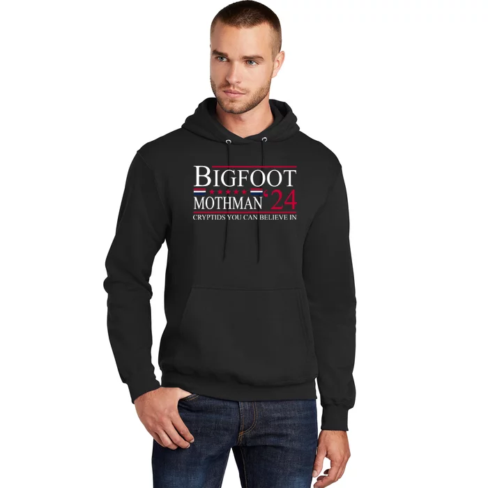 Bigfoot Mothman 2024 President Election Funny Vote Bigfoot Hoodie